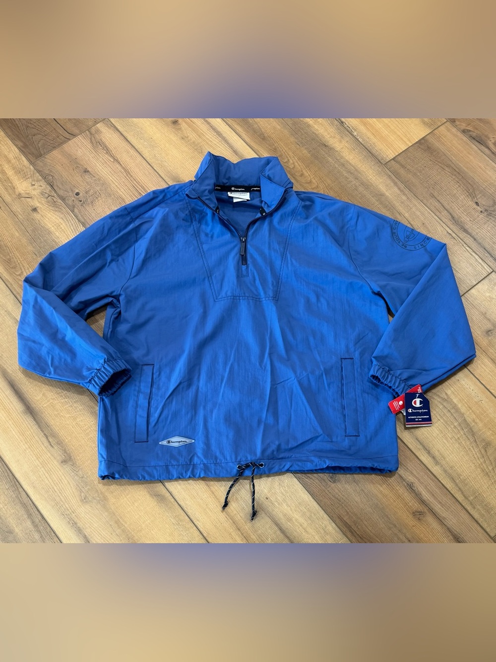 Champion Men's Royal Blue Half-Zip Windbreaker Pullover NWT